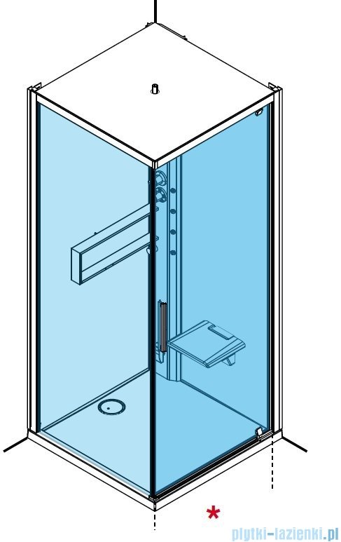 Novellini Glax 2 2.0 kabina z hydromasażem hydro plus 90x90 prawa corda G22GF99DT1L-1TU
