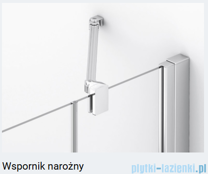 Ronal ANNEA AN13 Gunmetal szczotkowany Drzwi jednoczęściowe ze ścianką stałą w linii 75x200cm lewe grafit szczotkowany AN13G07502607