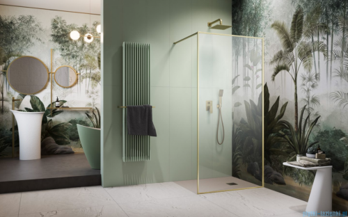 Radaway Modo F II Brushed Gold kabina Walk-in 150x201cm Szczotkowane Złoto  szkło przejrzyste 10409154-99-01