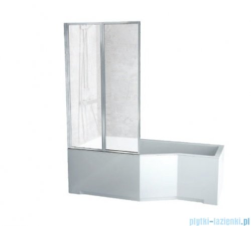 Besco Integra 150x75cm Wanna asymetryczna Lewa + parawan 2-skrzydłowy #WAI-150-PL2