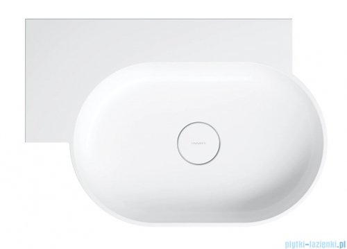 Omnires Ovo M+ umywalka nablatowa/wisząca lewa 64x44 cm biały mat OVO645UWLBM
