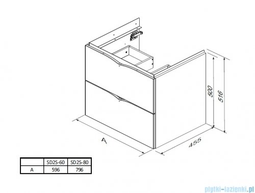 Oristo Siena szafka podumywalkowa wisząca 80x50x45cm piaskowy mat OR45-SD2S-80-10