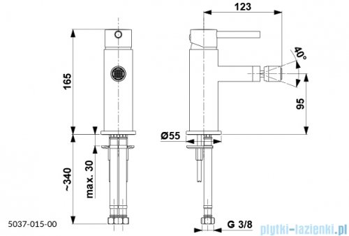KFA MOZA CHROM bateria bidetowa 5037-015-00