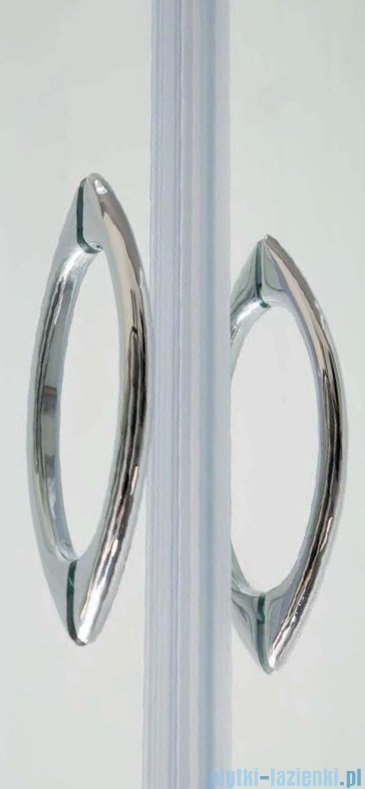Kermi Acca Drzwi prysznicowe z przesuniętym punktem obrotu, szkło przezroczyste AccaClean, profile srebrne 80cm ACKOD08019VPK