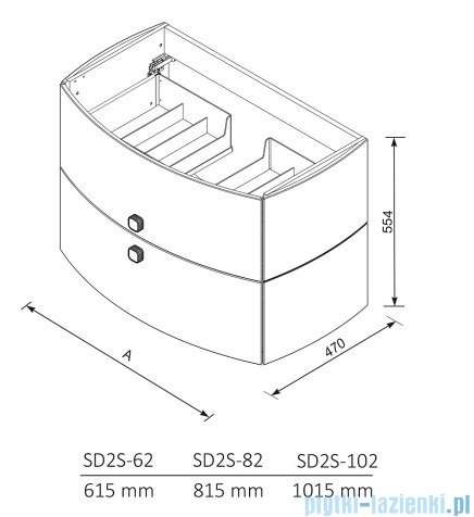 Oristo Louis szafka podumywalkowa wisząca 101x55x47 granatowy mat OR50-SD2S-102-14