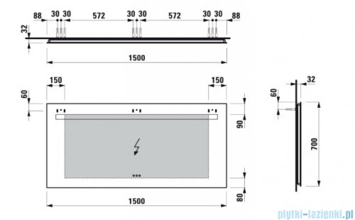 Luafen LEELO lustro LED 150x70 cm  H4476939501441