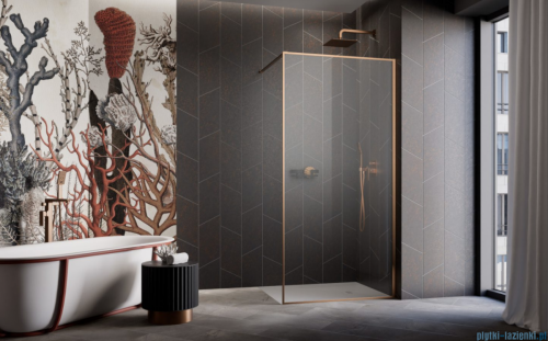 Radaway Modo F II Brushed Copper kabina Walk-in 65x201cm Szczotkowana Miedź szkło przejrzyste 10409065-93-01