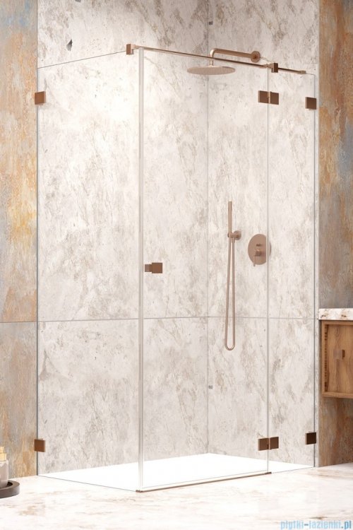 Radaway Essenza Pro  Brushed Copper Kdj kabina 80x75cm prawa szczotkowana miedź 10097080-93-01R/10098075-01-01