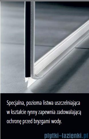 Kermi Tusca Drzwi wahadłowe 1 skrzydłowe z polem stałym prawe, szkło przezroczyste 80 cm TU1NR08020VPK
