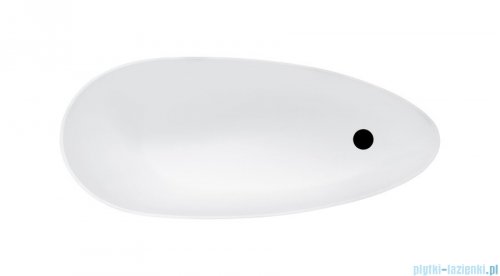 Besco Keya 165x70cm wanna biało-czarna wolnostojąca + syfon klik-klak grafitowy czyszczony od góry #WMD-165KWGR