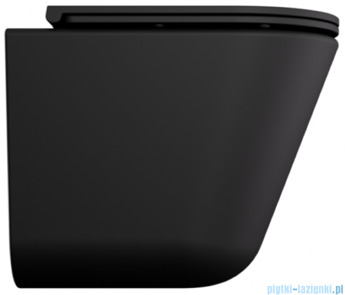 Besco Laax Ergo Matt Black miska WC wisząca + deska wolnoopadająca Laax Black czarny matt  #ZLAE-C-DLC