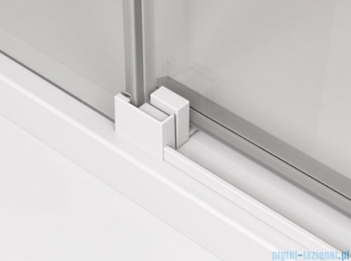 SanSwiss Cadura White Line drzwi przesuwne 120cm jednoskrzydłowe prawe z polem stałym profile biały mat CAS2D1200907