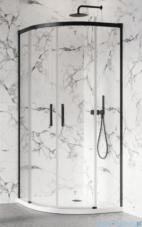 Radaway Idea Black Pdd kabina 90x120cm szkło czarny mat/szkło przejrzyste 387139-01-01/387158-54-01