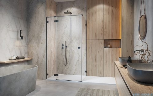 Radaway Essenza Pro Brushed GunMetal Kdj kabina 90x80cm lewa szczotkowany grafit 10097090-92-01L/10098080-01-01