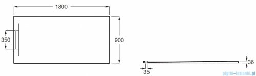 Roca Pyros 180x90cm brodzik prostokątny kompozyt Stonex cafe AP90170838403660