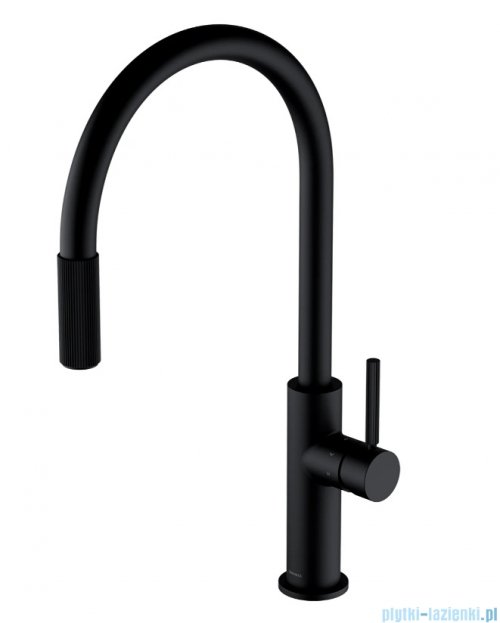 Omnires Switch bateria kuchenna z wyciąganą wylewką z zestawem filtrującym czarny mat SW9059-FD1BL