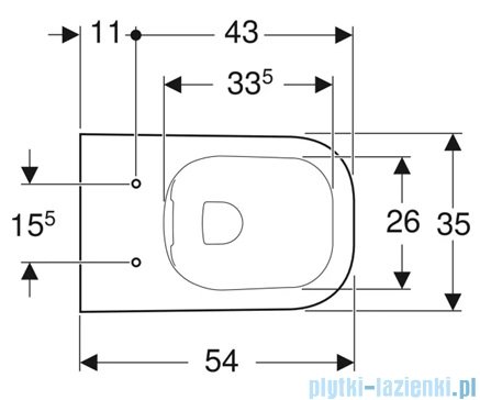 Geberit Selnova Square Premium Miska wisząca, lejowa Rimfree 501546011