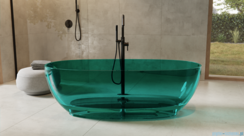 Besco Mexa Earth Rust 170x78 cm wanna wolnostojąca + syfon Klik-Klak z maskownicą czarny matt #WAM-170-ERB