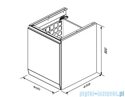 Oristo Brylant szafka niska z koszem Ryflowana 40x50x45cm oliwkowy mat OR36-SN1S-40-17R