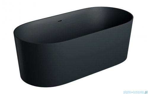 Omnires Ovo M+ wanna wolnostojąca z przelewem 160 x 75 cm black lava mat OVO160WWZPBLV