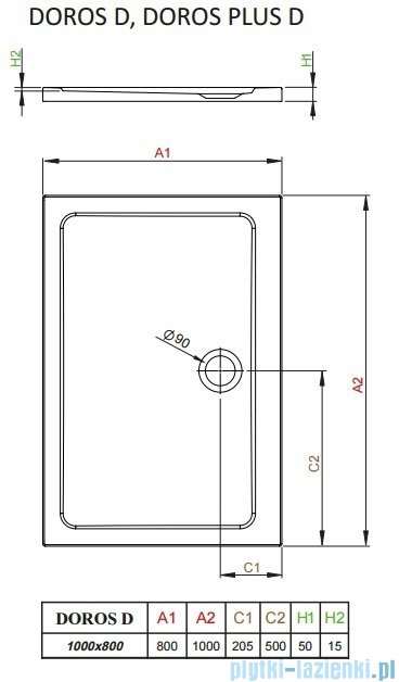Radaway Arta Kdj II kabina 100x80cm lewa szkło przejrzyste + brodzik Doros D + syfon