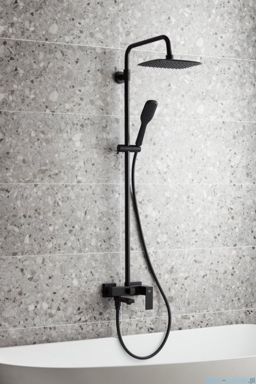 KFA LOGON BLACK deszczownia z baterią natryskową i składaną wylewką wannową czarny 5136-915-81