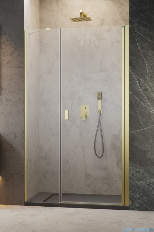 Radaway Nes Dws Brushed Gold drzwi wnękowe 120cm prawe szczotkowane złoto 10028120-99-01R