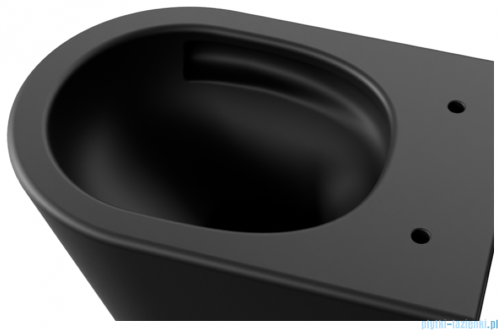 Besco Laax Ergo Matt Black miska WC wisząca + deska wolnoopadająca Laax Black czarny matt  #ZLAE-C-DLC