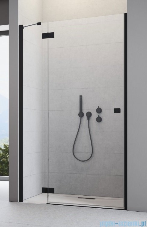 Radaway Essenza New Black Dwj drzwi wnękowe 100cm lewe szkło przejrzyste 385014-54-01L