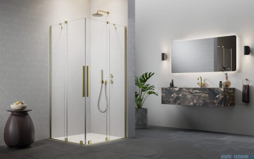 Radaway Furo Brushed Gold KDD kabina 90x80cm szczotkowane złoto 10105090-99-01L/10105080-99-01R