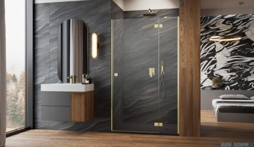 Radaway Essenza Brushed Gold Dwj drzwi wnękowe 110cm prawe szczotkowane złoto/szkło przejrzyste 1385015-99-01R
