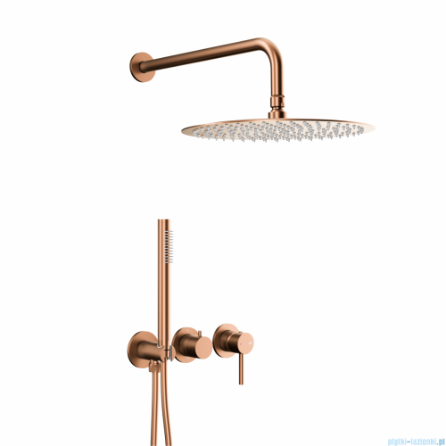 KFA MOZA BRUSHED ROSE GOLD zestaw prysznicowy podtynkowy z baterią 3-otworową 2-funkcyjną miedź szczotkowana 5039-511-34