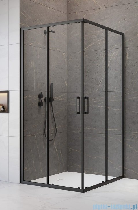 Radaway Premium Pro Black Kdd  kabina 100x90cm czarny mat/szkło przejrzyste 1017100-54-01L/1017090-54-01R