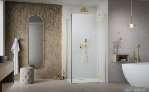 Radaway Essenza Kdj Gold kabina 120x100cm prawa szkło przejrzyste 1385042-09-01R/1384052-01-01
