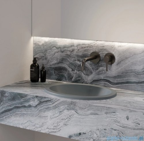 Omnires Shell M+ umywalka podblatowa 38x25 cm ash grey mat SHELL380UPAG