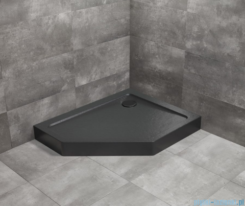 Radaway Doros PT E Compact brodzik pięciokątny prawy z obudową 90x80x11,5cm czarny SDRPTP9080-05-54SR