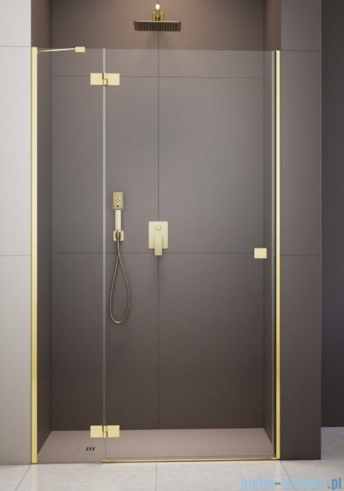 Radaway Essenza 8 Gold Dwj drzwi wnękowe 80cm lewe złoty połysk/szkło przejrzyste 10480512-01-01L/10460237-09-01L