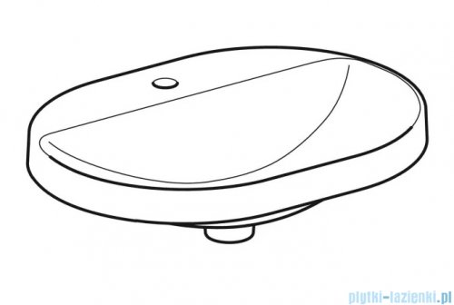 Geberit VariForm Umywalka owalna z półką z otworem na baterię, bez przelewu 60x45cm KeraTect 500.734.00.2