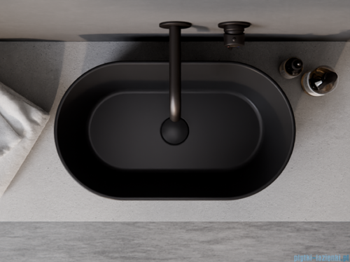 Besco Lova Cera-Line 53 Black Matt umywalka nablatowa Czarny Matt 53x31,5x13,5cm UNCM-53-LOC