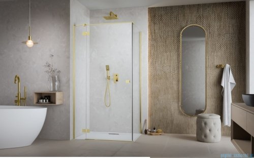 Radaway Essenza 8 Gold Kdj kabina 80x110cm lewa złoty połysk/szkło przejrzyste 10480512-01-01L/10470237-09-01L/10113110-01-01