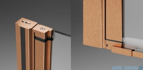 Radaway Nes Brushed Copper DWSB drzwi wnękowe 120cm W2 lewe szczotkowana miedź szkło przejrzyste 10044850-93-01L/10045350-01-01