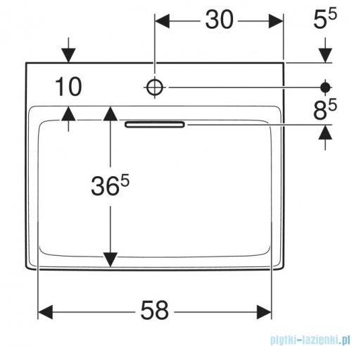 Geberit One CleanDrain Umywalka prostokątna z otworem na baterię 60x48cm KeraTect 505.034.00.1
