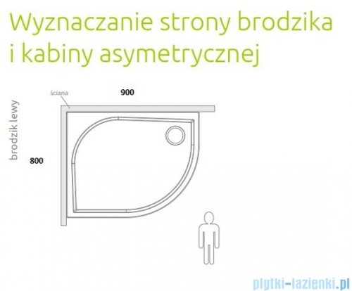 Radaway Brodzik półokrągły Siros E Compact 90x80 lewy z obudową SBE8917-1L