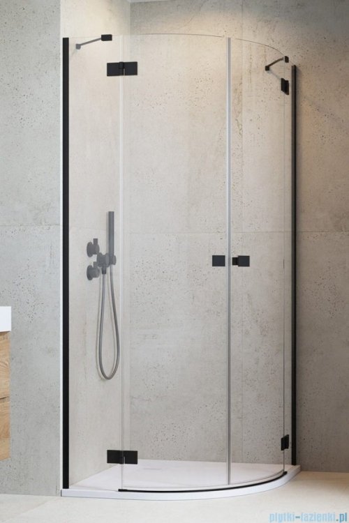 Radaway Essenza Black Pdd kabina 80x90cm szkło przejrzyste 1385002-54-01L/1385001-54-01R