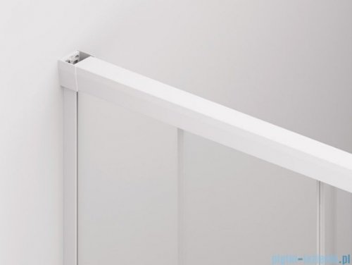 SanSwiss Cadura White Line drzwi przesuwne 170cm jednoskrzydłowe lewe z polem stałym profile biały mat CAS2G1700907