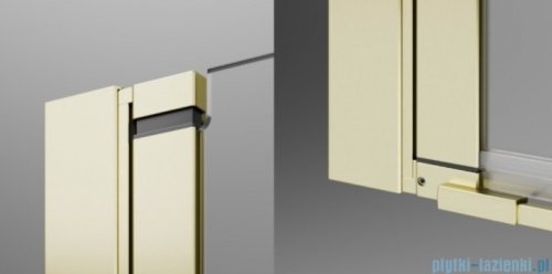 Radaway Nes Brushed Light Gold DWSB Drzwi wnękowe 90cm W1  lewe szczotkowane jasne złoto szkło przejrzyste 10044650-98-01L/10045250-01-01