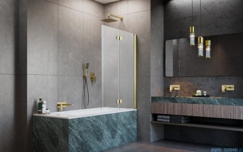 Radaway Nes Pnd I Brushed Gold parawan nawannowy 140cm prawy szczotkowane złoto  10010140-99-01R