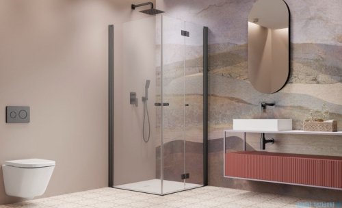 Radaway Nes Brushed GunMetal KDD B / KDD I kabina 90x90cm prawa szczotkowany grafit przejrzyste 10024090-92-01R/10015090-92-01L