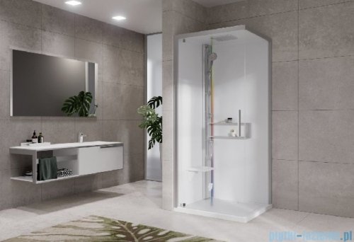 Novellini Glax 2 2.0 kabina masażowo-parowa 80x80 lewa srebrna G22GF80SM5-1BB