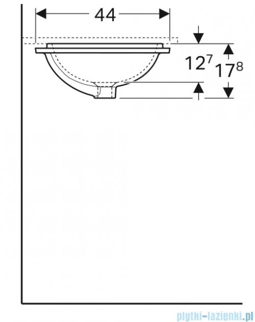 Geberit VariForm Umywalka bez przelewu 53x44cm szkliwiony spód 500.763.01.2